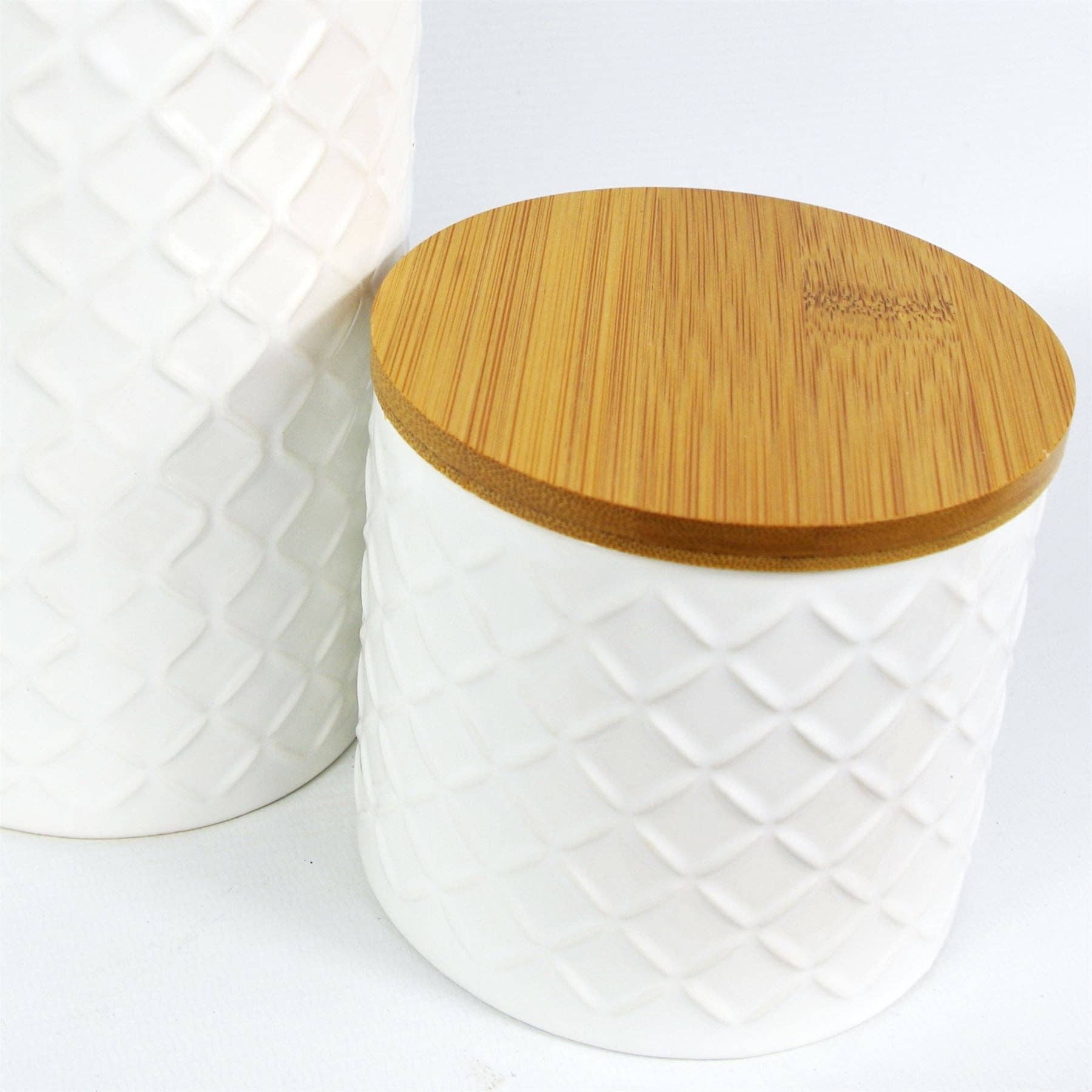 Leaf Design UK LTD – wholesale Canister set – Storage Jars Kitchen Canisters Ceramic Lids Cream 18cm Set 24