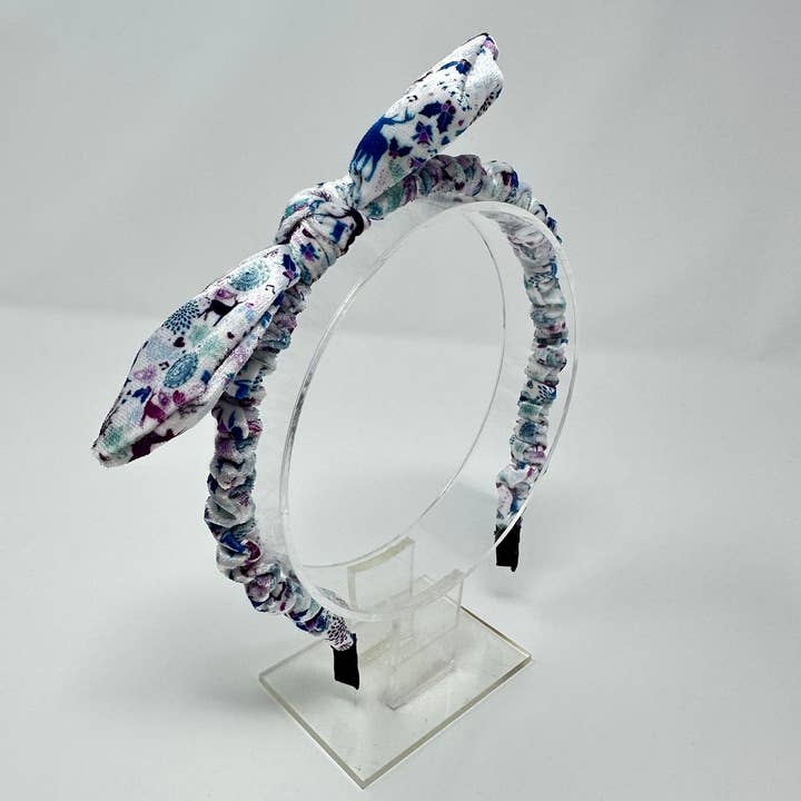 Christmas - Velvet Bunny Ear Headband - Deer & Snowflake for wholesale by Bowtastic Hair Accessories