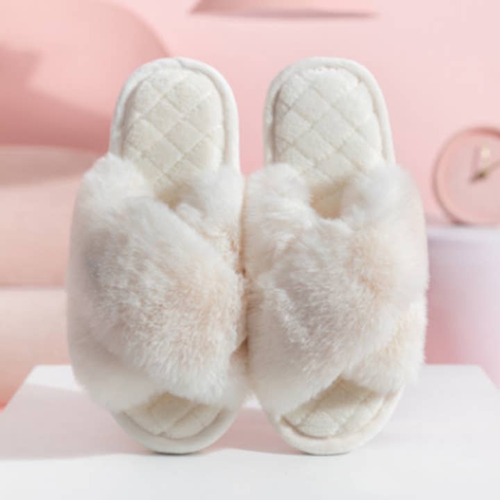 DrifWoo - Wholesale Slippers – Women's - Women Fluffy Slippers Bridesmaid Slippers White Slides 9