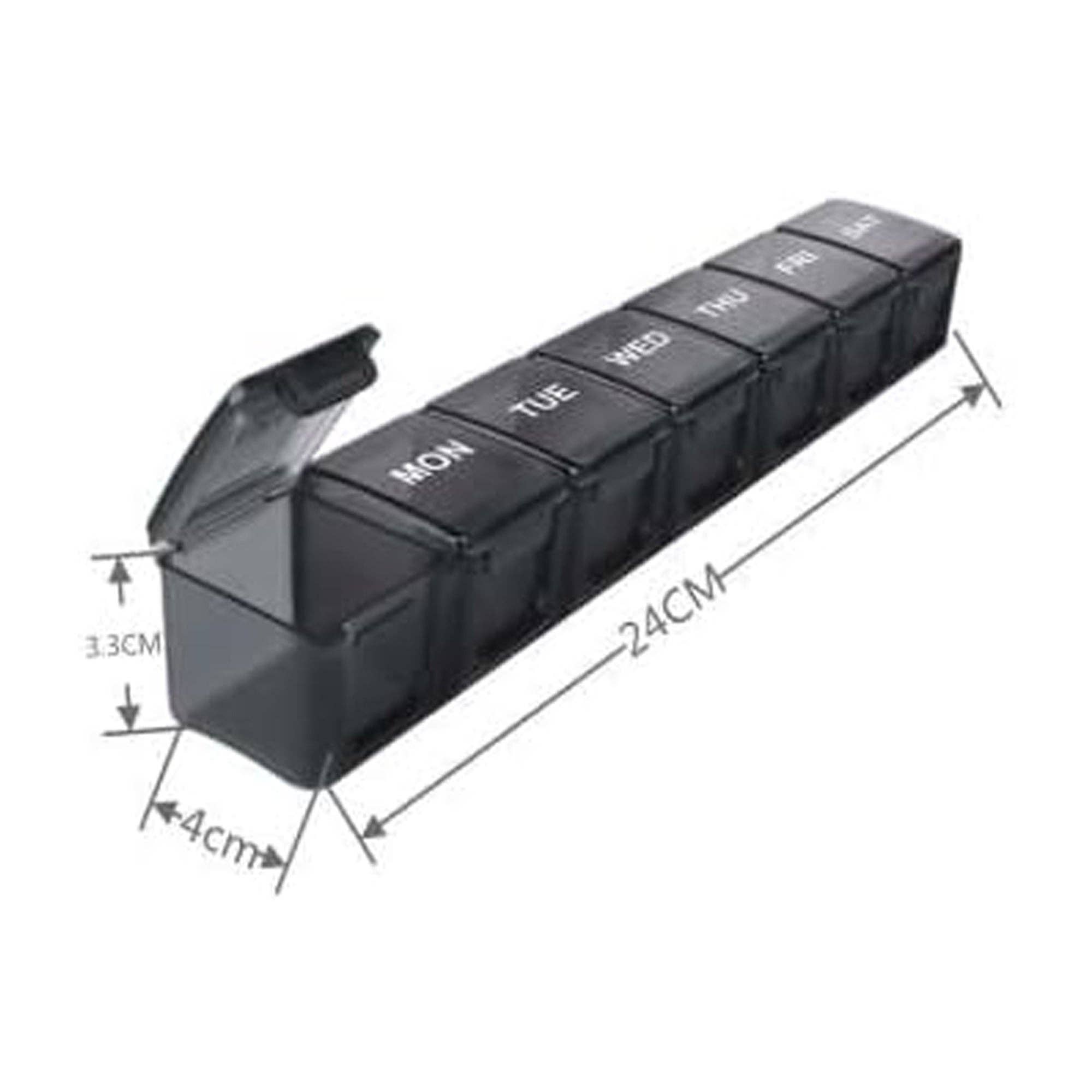 Vigor Path - Vente Pilulier - Lot de 2 grands organiseurs de pilules hebdomadaires (noir + blanc)1