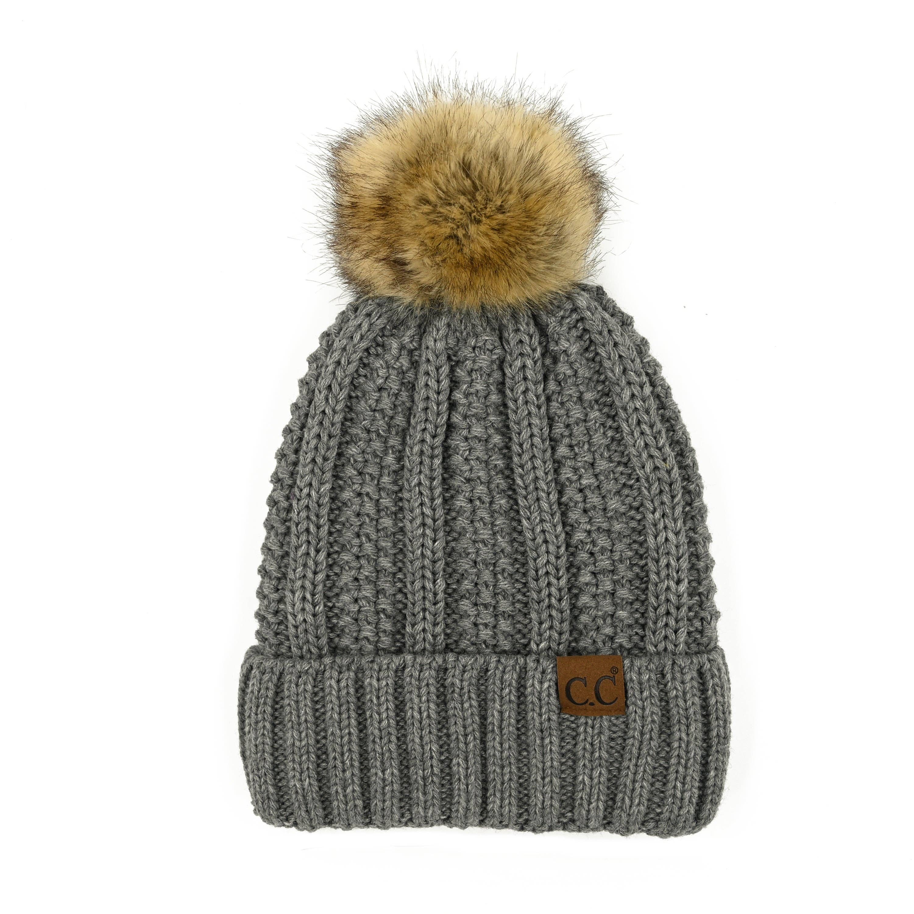 Truly Contagious – Großhandel Beanie – Damen – CC Mütze mit auffälligem Kunstpelz-Bommel (YJ-820)10