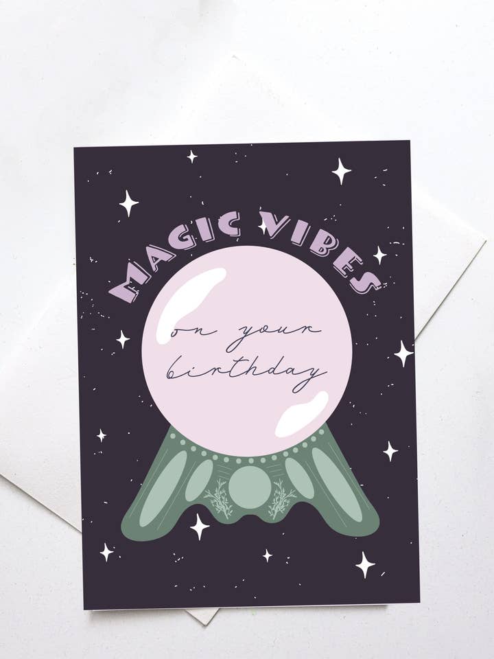Magic Vibes Birthday Card for wholesale by Becca Robinson Studio