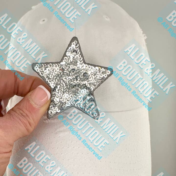Aloe and Milk Boutique - Wholesale Patch - New Sequin Star Small, sequin star patch, cheer patch1
