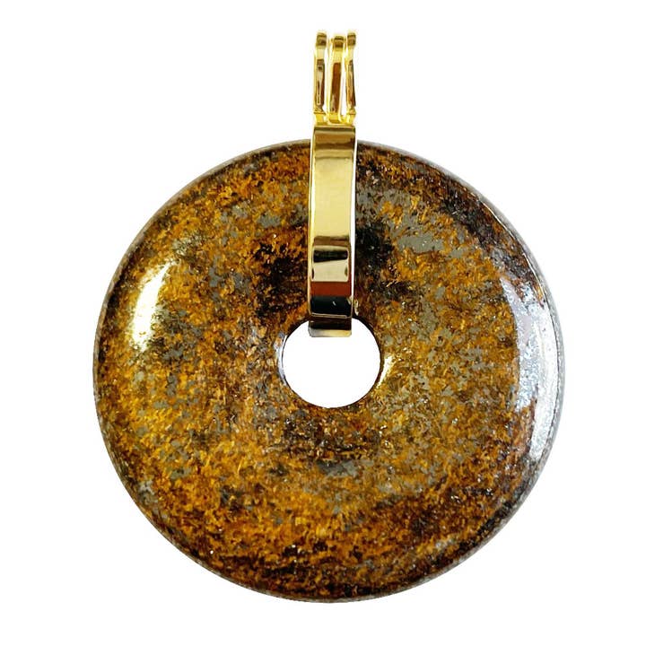 France Mineraux - Wholesale Individual Charm/Pendant - Bronzite Pendant - Chinese PI or Donut 40mm2