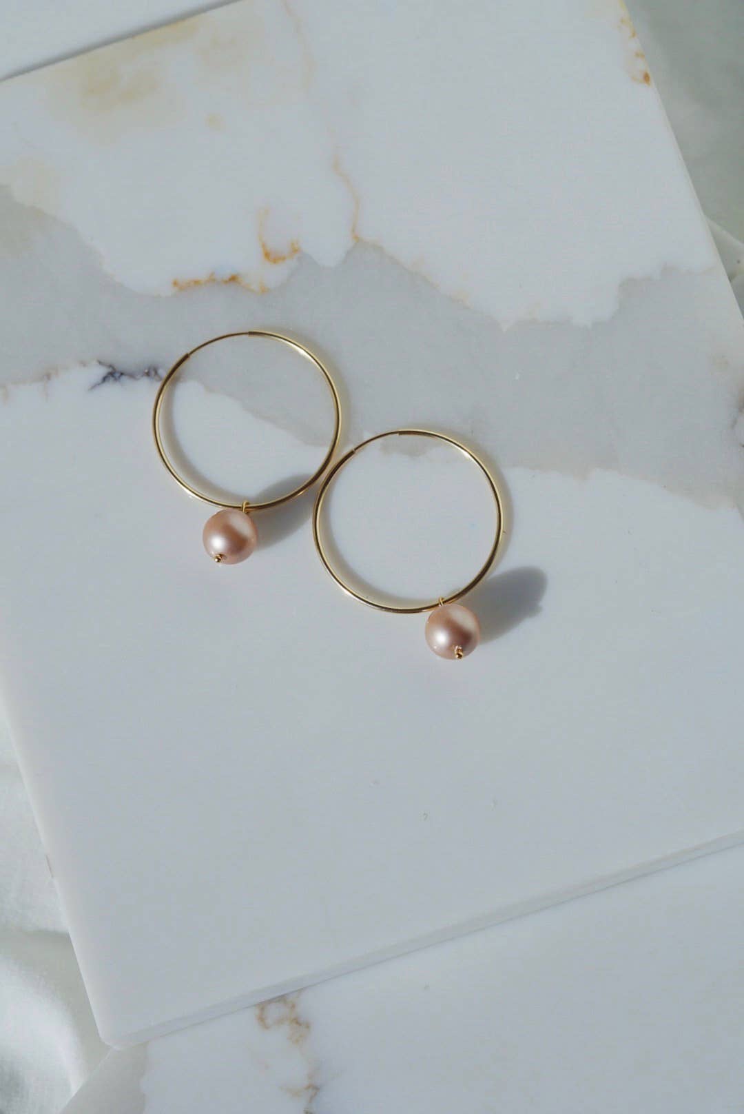 NOORNOIR - Wholesale Hoop Earrings - Clark Hoop Earrings- Blush