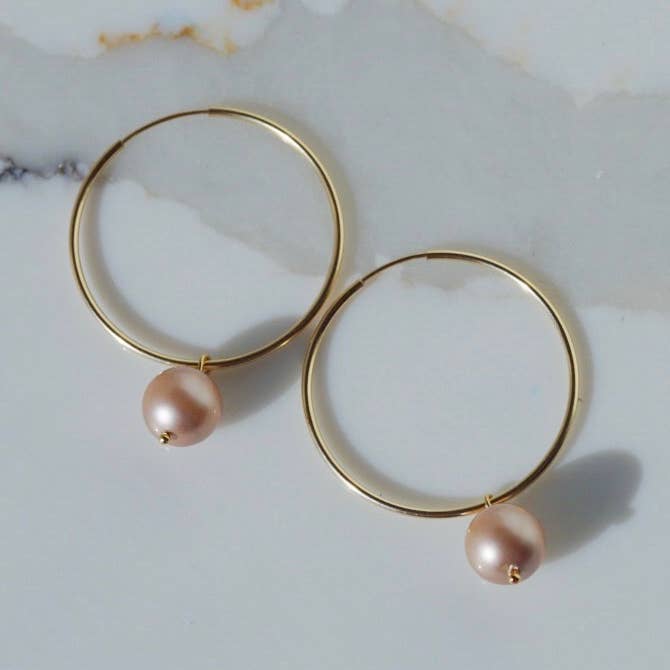 NOORNOIR - Wholesale Hoop Earrings - Clark Hoop Earrings- Blush0