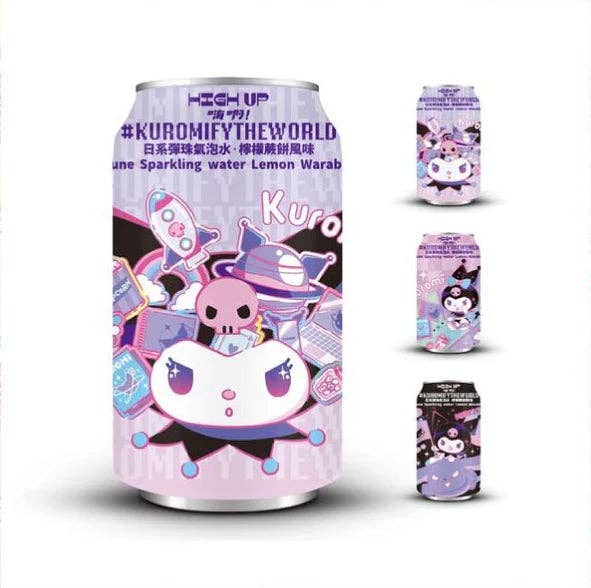 Global Bite Co - Wholesale Soda/Carbonated Drink - Kuromi Ramune Lemon Warabi Mochi Flavor 330ml (Japan)0