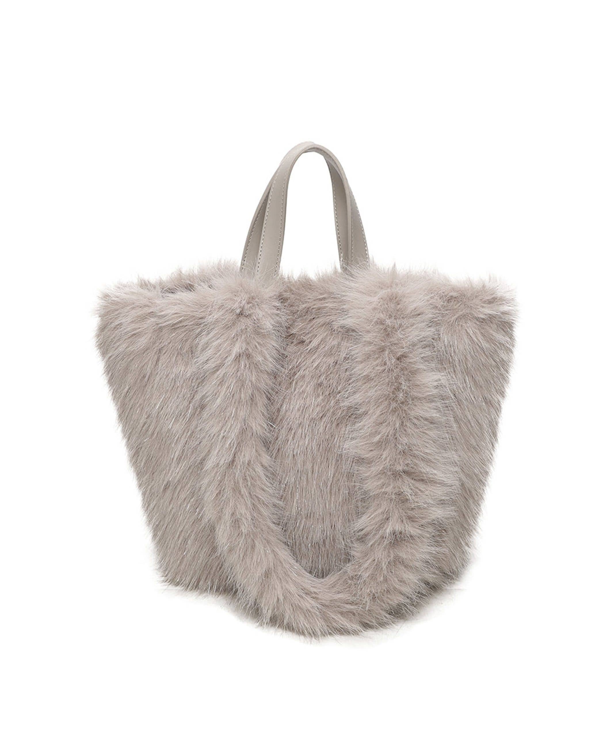 Ellas Trading – wholesale Bärkasse - Dam – Vändbar axelväska i leopardmönstrad fuskpäls med glitter4