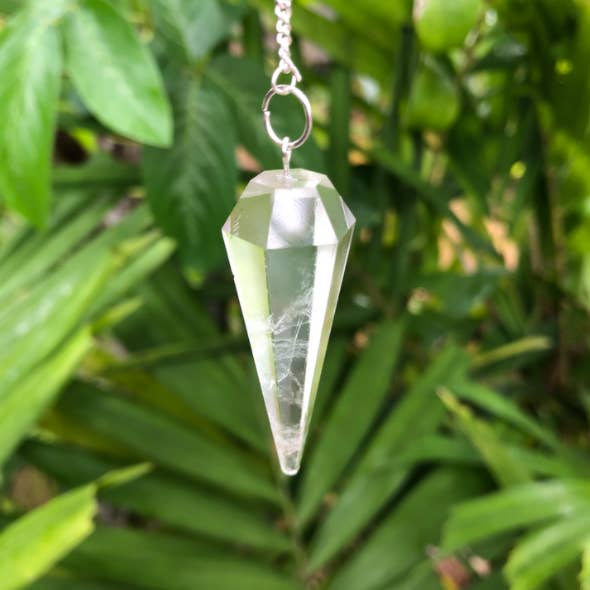 Clear Crystal Quartz Pendulum ~ "Spiritual Awareness, Clarity & Power" for wholesale by Moon Child