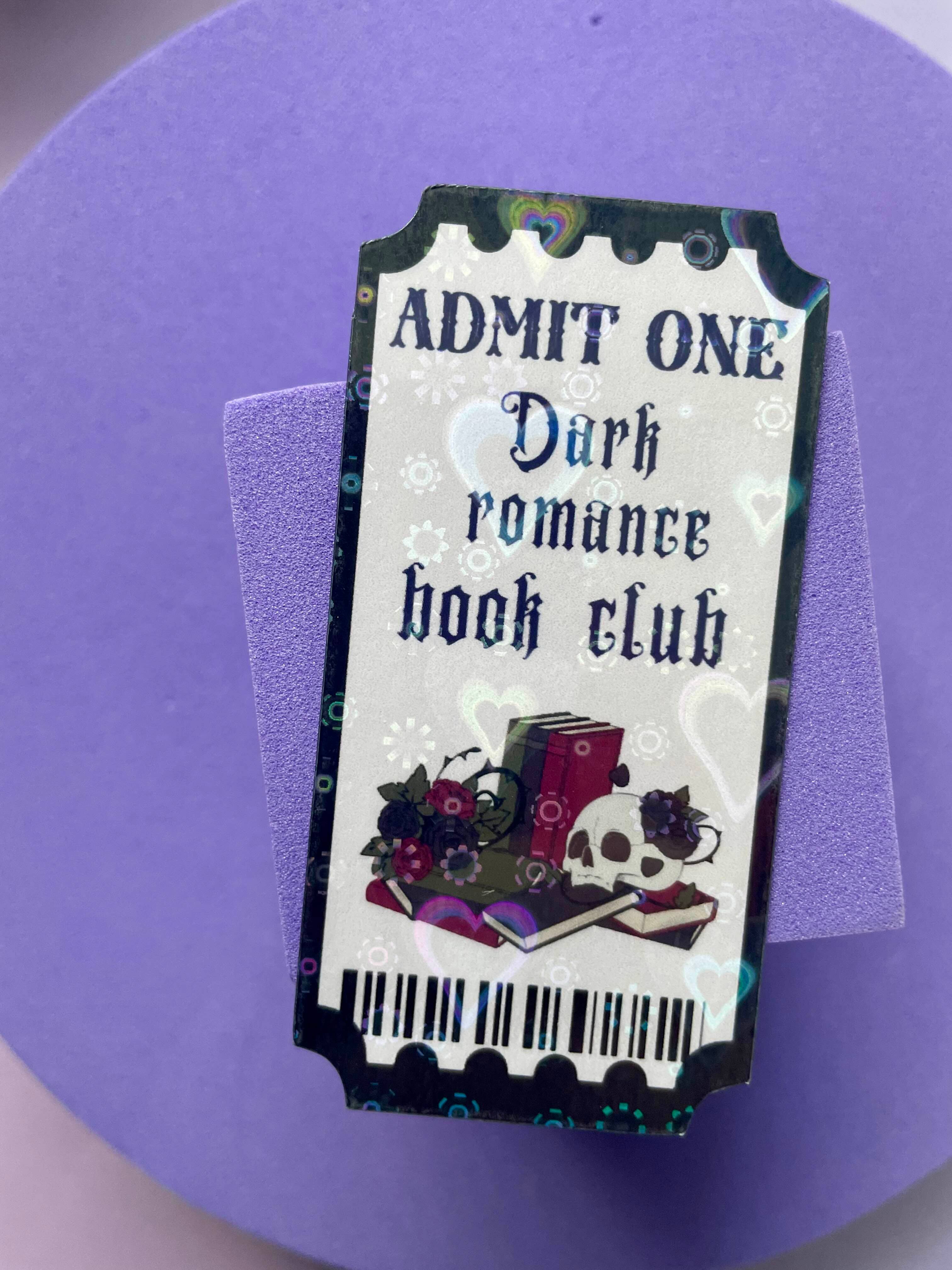 Motleyboo - Wholesale Sticker - Dark romance book club ticket die cut sticker0