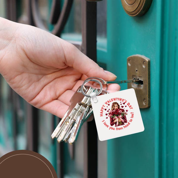 3dRose - Wholesale Keychain – Unisex - 3dRose, I love you from head to toe text, image, Valentine Day gift, charm, Key Chain5