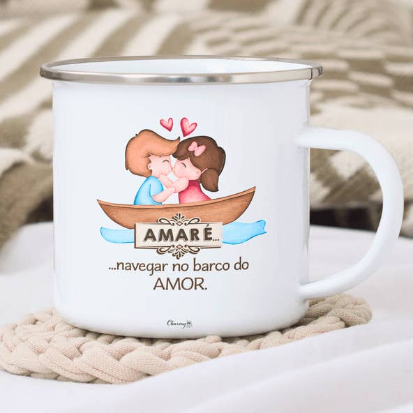 Customizable Valentine's Enamel Mug 037 for wholesale by Charmy Gift Store