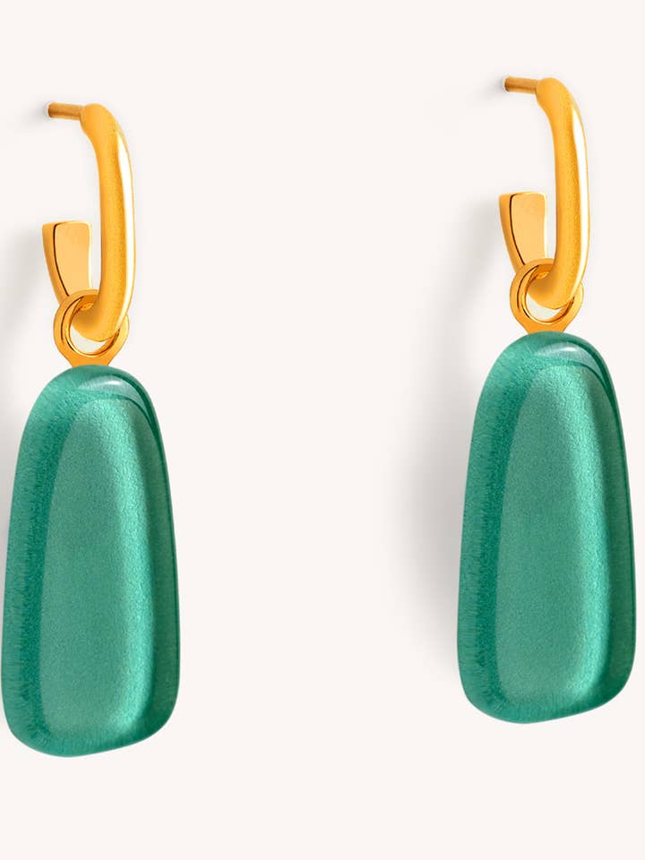 Tulip Earring Acqua Green – 18K Gold Plated for wholesale by Garda