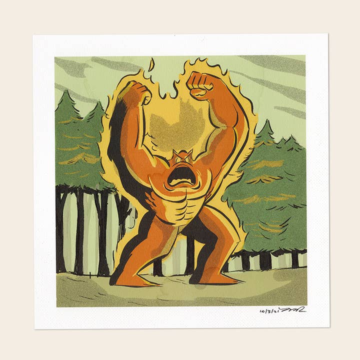 Burny Wild's Angry Fumara Signed Comic Panel for wholesale by Burny Wilds