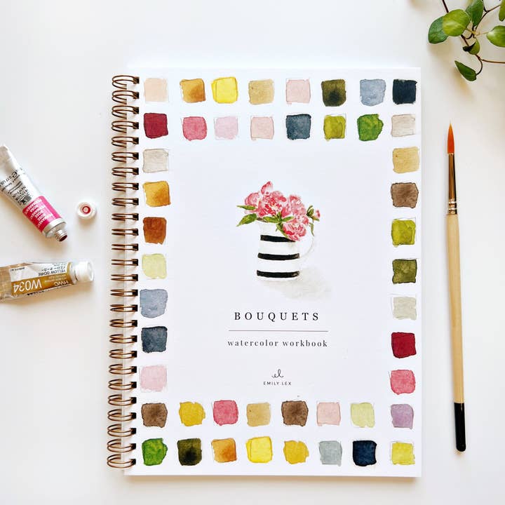 emily lex studio - Wholesale Coloring Book - Adult - bouquets watercolor workbook