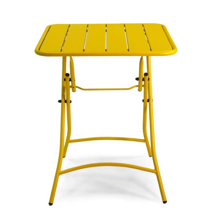 Giallo Tavolo Metallo Rovigo Pieghevole GialloCM60x60h72 in vendita all'ingrosso su Faire