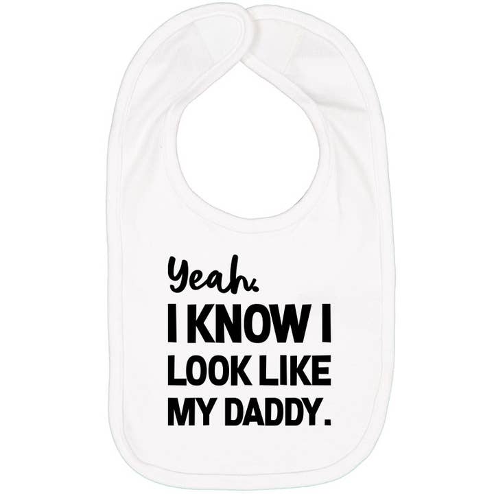 EU PAREÇO MEU PAPAI BABY BIB (BRANCO) por atacado de Mini FLEX KIDS