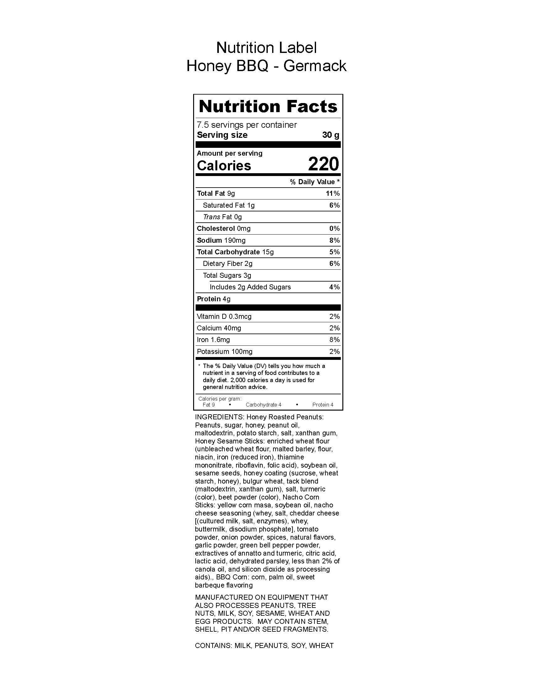 Germack Pistachio Company - Vente Mélange de noix et fruits secs - Crunch BBQ au miel 8 oz1