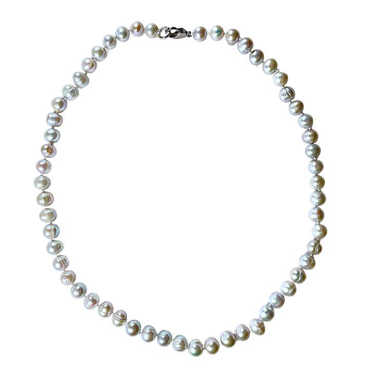 G-11 grey freshwater pearl necklace for wholesale by Foliesbijoux