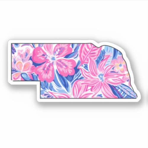 Nebraska State - Tropical Sticker - Bring Summer Vibes for wholesale by Lake Bar Gifts