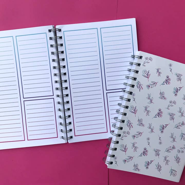 Floral 3 Kolonne Notebook for engroshandel hos Iridescent Paper Studio