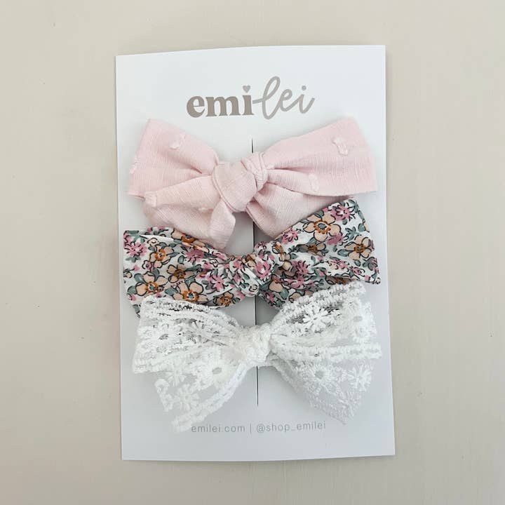 Alligator Clip Bow Set (3) #9 for wholesale by Emi Lei