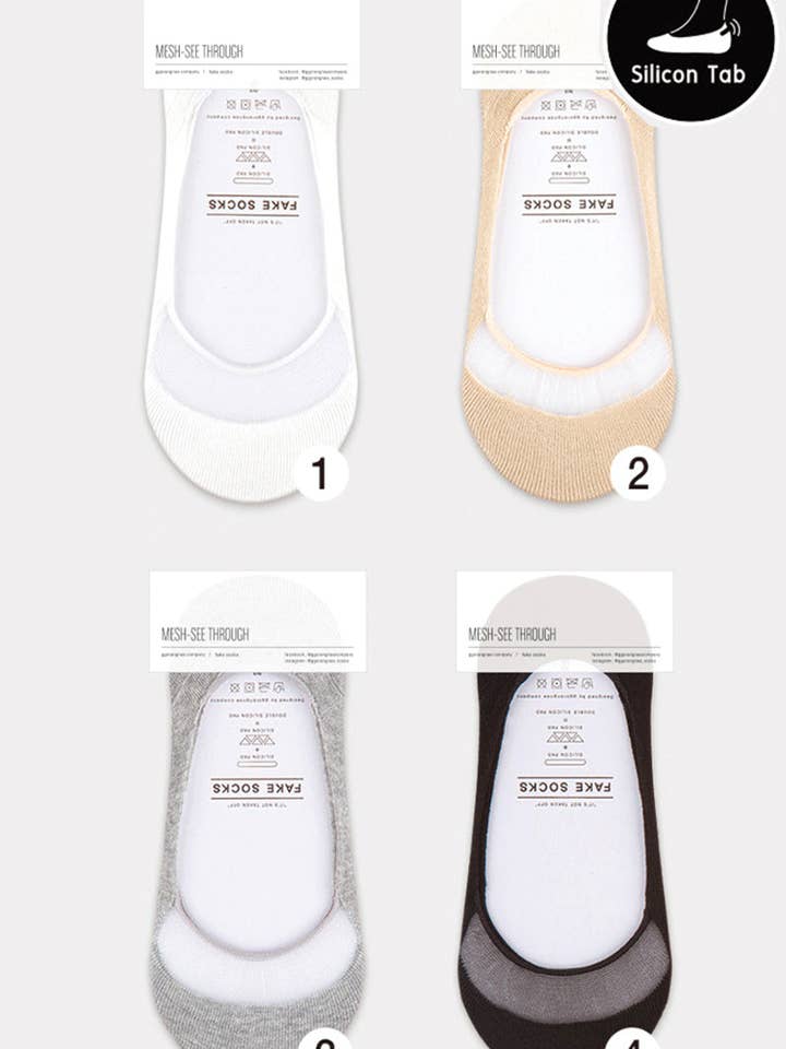 Women's No Show See-Through Cotton Foot Cover Socks for wholesale by 7DAYSSOCKS