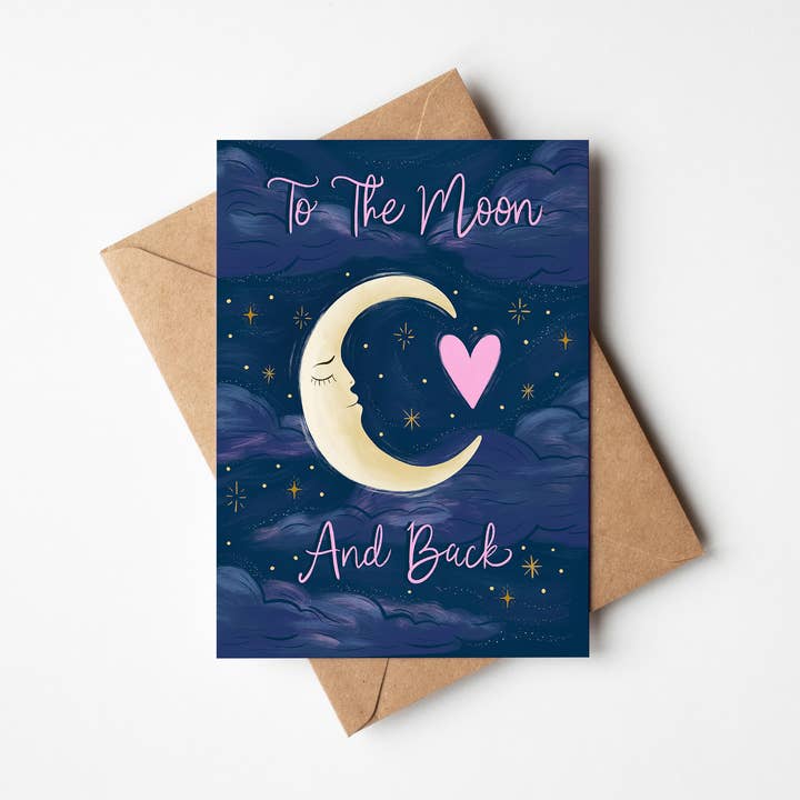 To The Moon And Back A2-Grußkarte für den Großhandel von DorothyDear