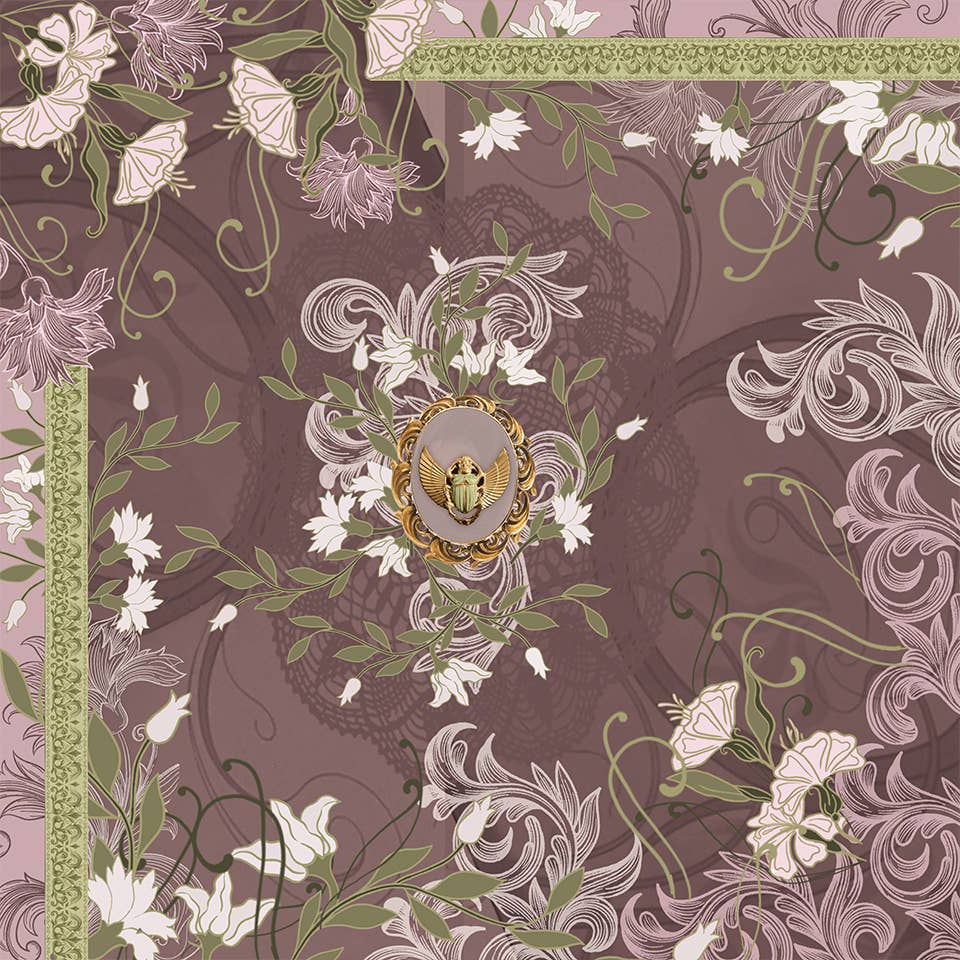 BROKANTE - Wholesale Sjaal - Dames - Bedrukte kasjmier sjaal 90x90cm CLEOPATRE1