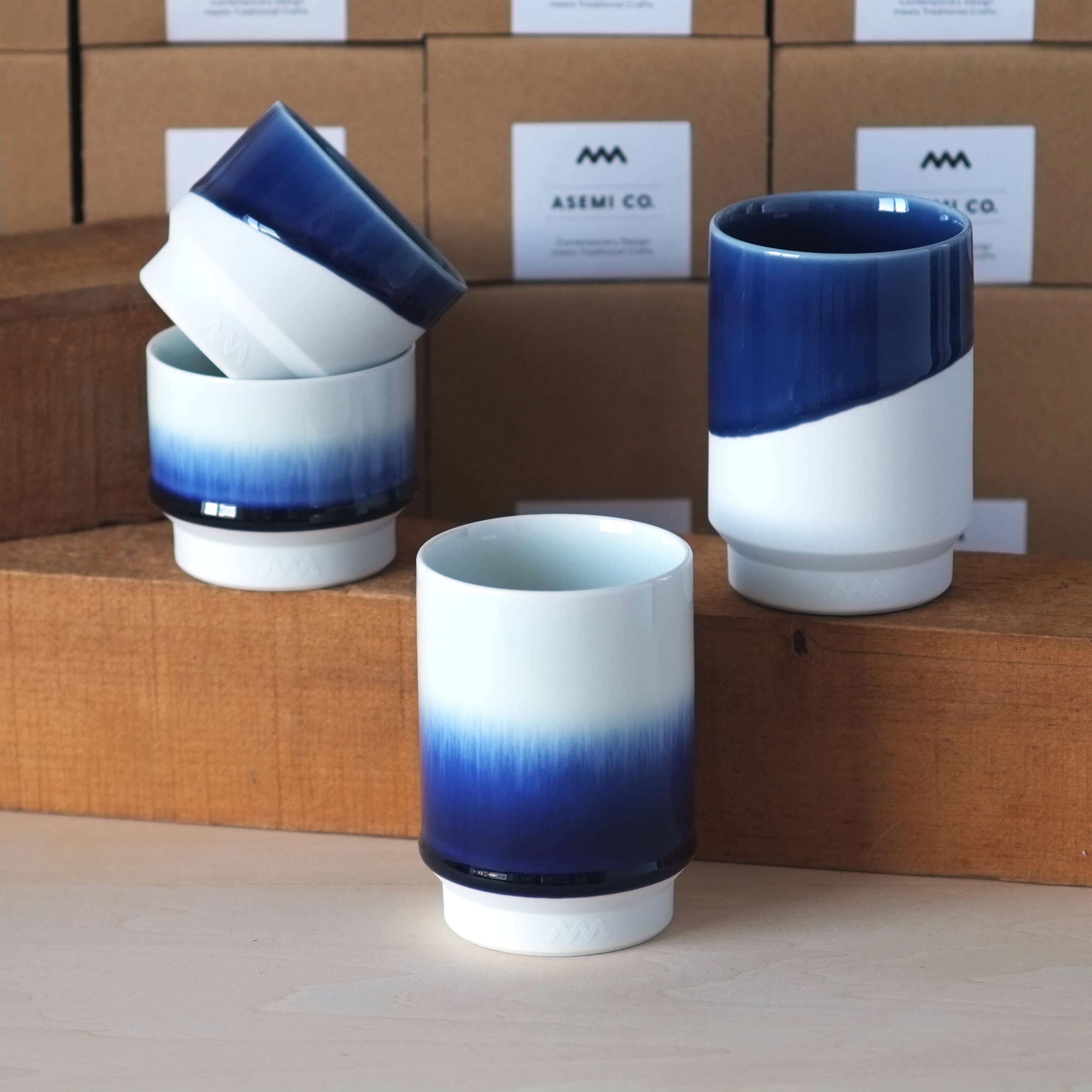Asemi Co. - Wholesale Drinking Glass/Cup - Hasami-yaki Cup Indigo Diagonal3