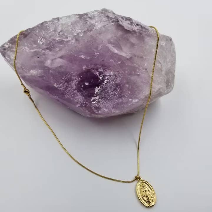 magnolia jewelry - Wholesale Pendant/Charm Necklace - 18K Gold Plated Virgin Mary Necklace