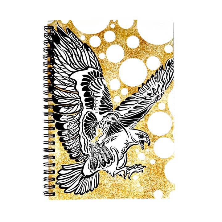 Hawk & Hummingbird Lined Spiral Notebook for wholesale by Wild Slice Designs