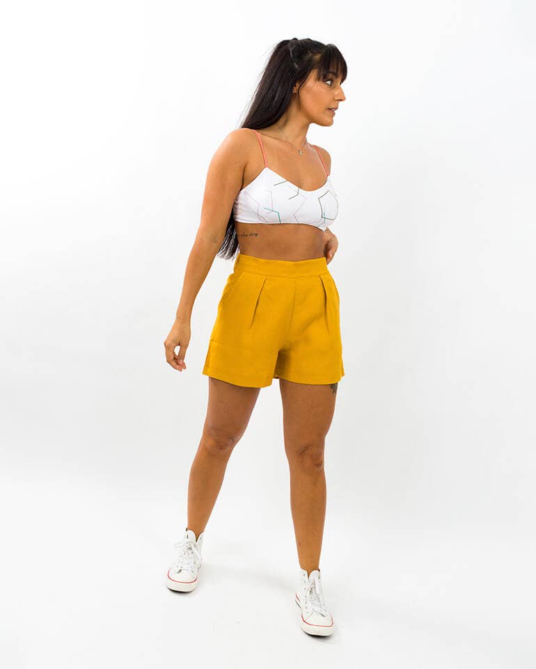 StockNow Unipessoal - Wholesale Shorts - Women's - Short Linen Yellow
