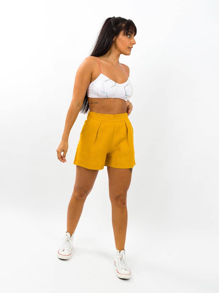 StockNow Unipessoal - Wholesale Shorts - Women's - Short Linen Yellow0