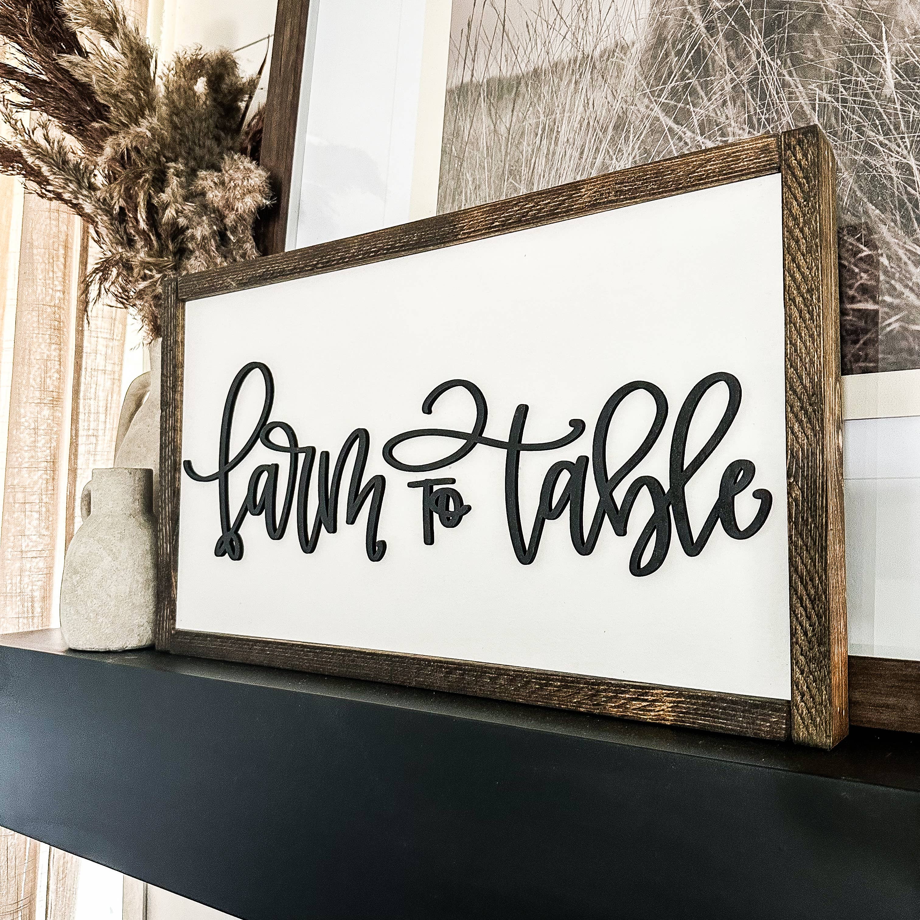 Dakota + Pine Design Co. - Vente Pancarte - Panneau en bois « De la ferme à la table »