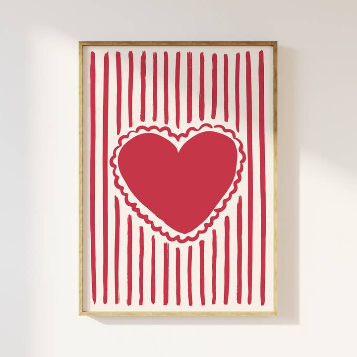 Stampa Schizzo a Strisce di Cuore per la vendita all'ingrosso da parte di April Lane Art