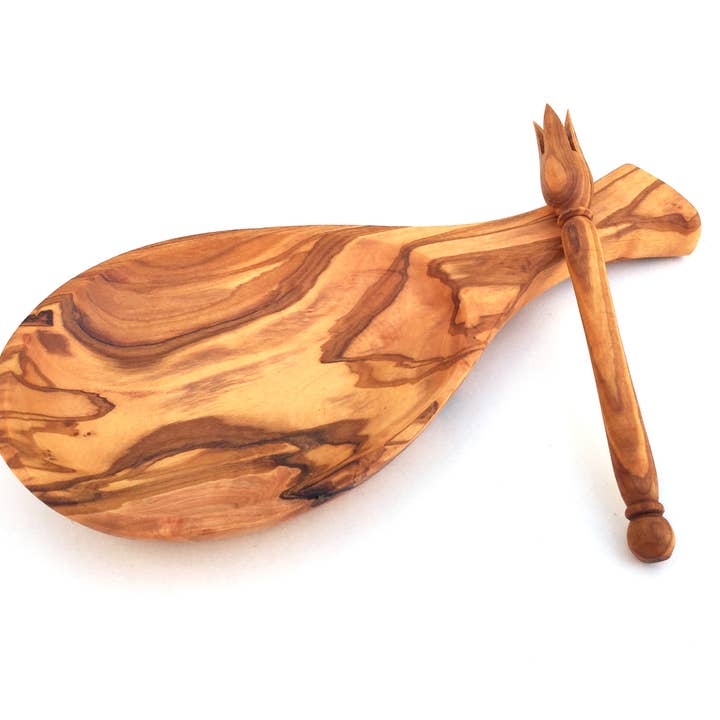 medina mood - Vente Plateaux de service - Assiette de service en bois d'olivier faite à la main avec poignée et brochet