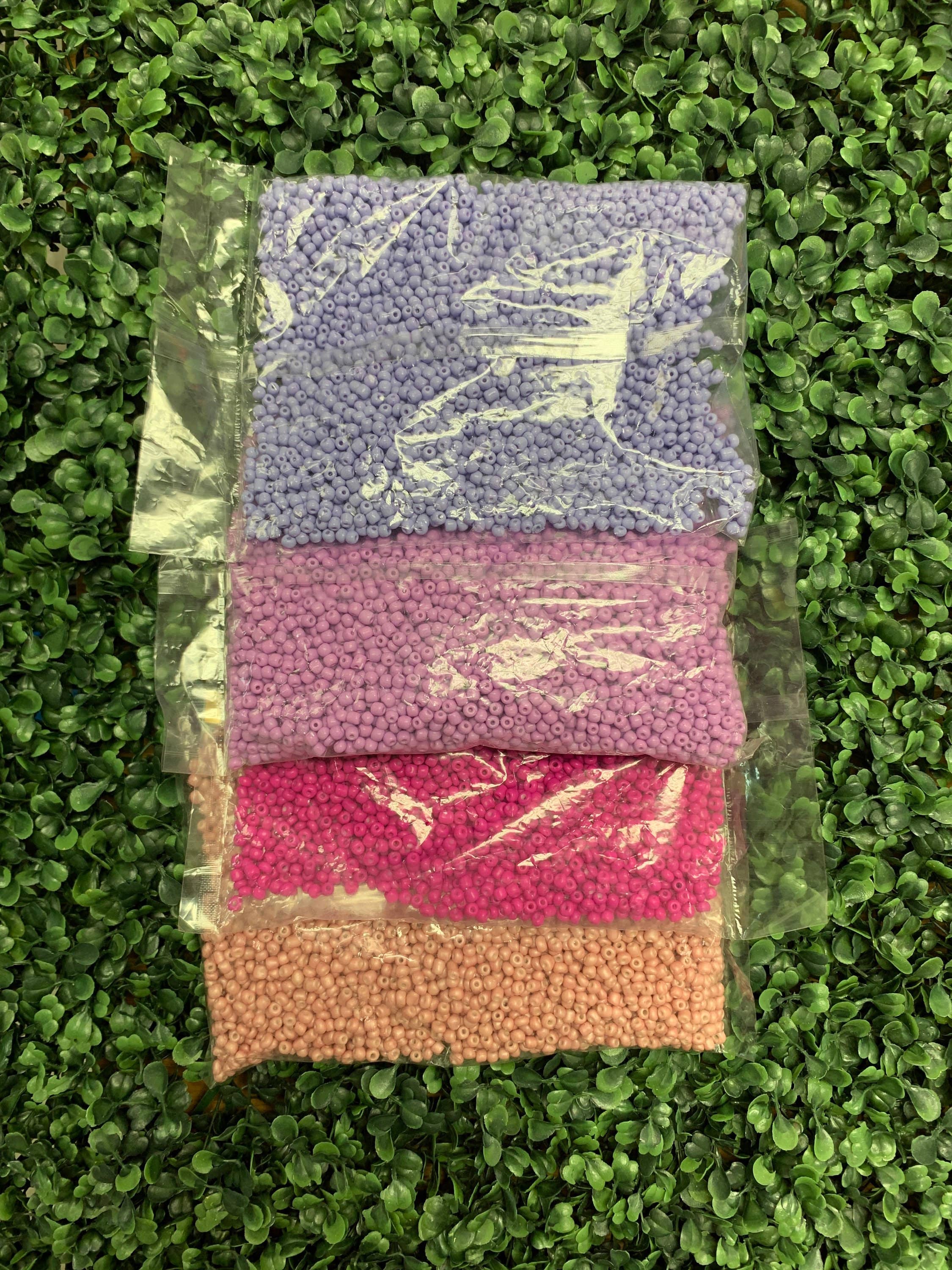 The Bead Bazaar - Wholesale Beads - 5000 4mm Pink Waist Beads Seed Beads, Round Lilac Seed Beads1