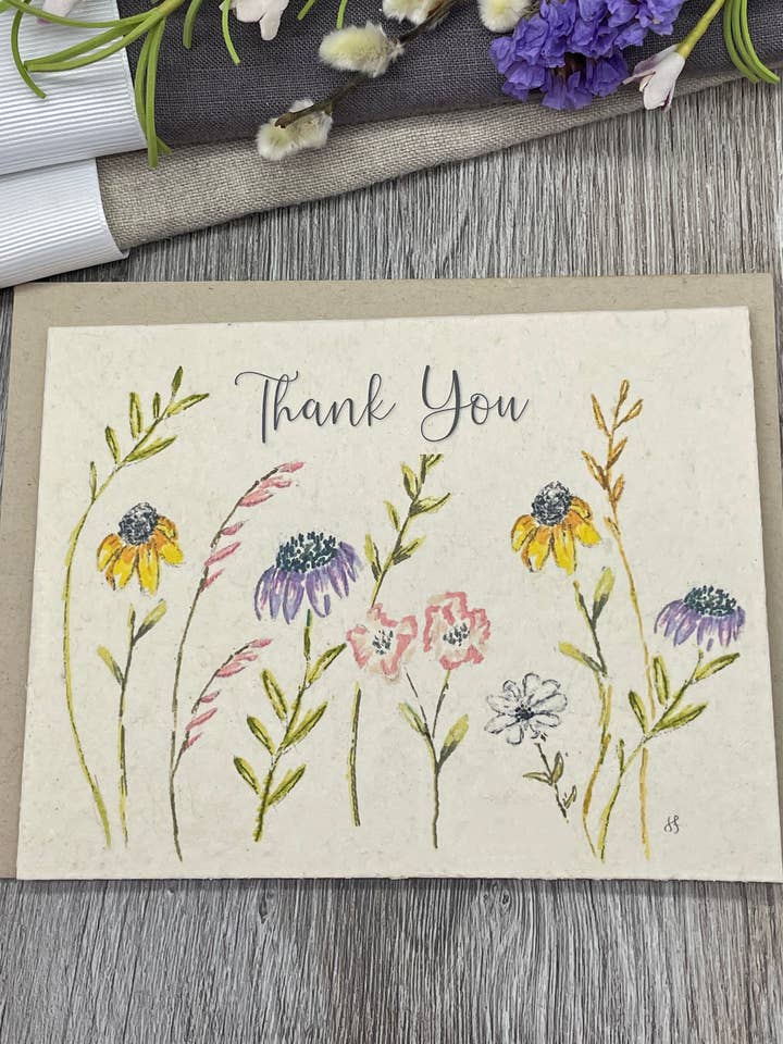 Plantable Card | Thank You | Wall of Flowers for wholesale by 1 Simple Seed
