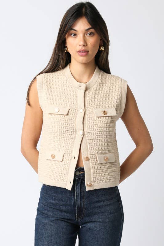 Olivaceous - Wholesale Knit Top - Women's - Selena Button Knit Top6