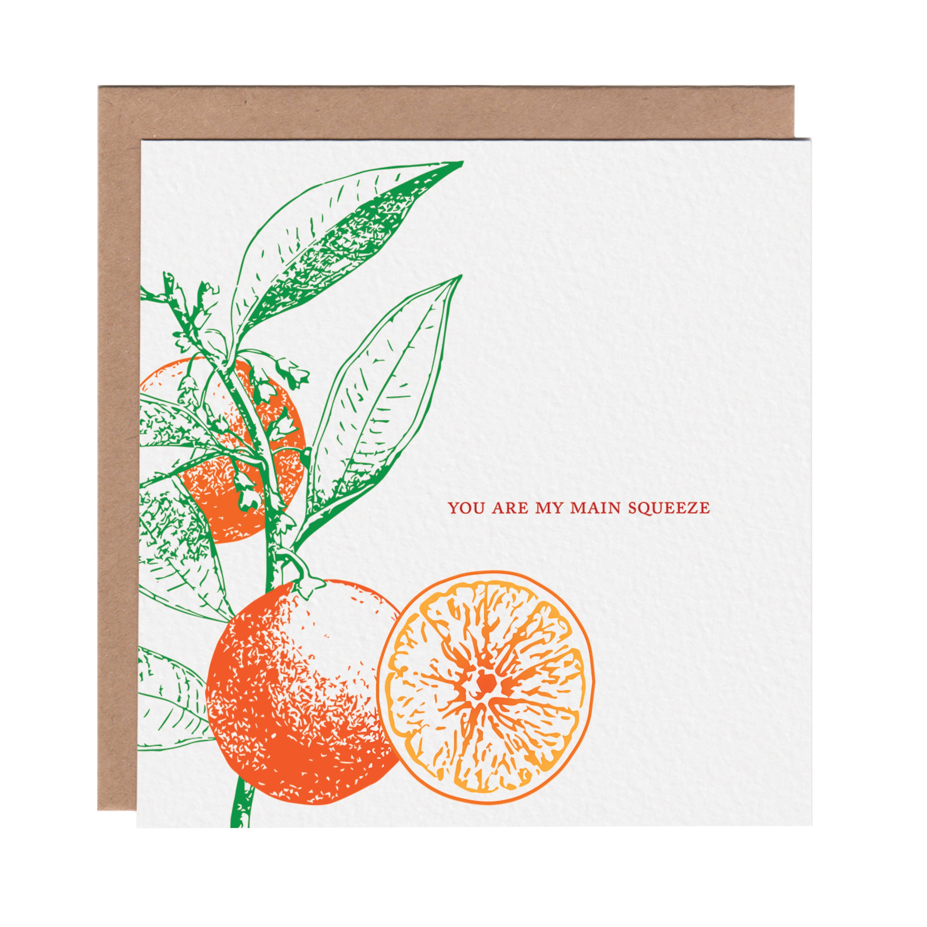 Ampersand M Studio - Vendita all'ingrosso Biglietti d'amore - Biglietto di San Valentino "Romanticismo d'Arancia" per la Persona Speciale