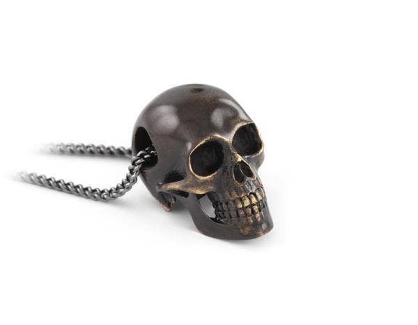 Lost Apostle - Wholesale Pendant/Charm Necklace - Black Skull Necklace - Bronze1