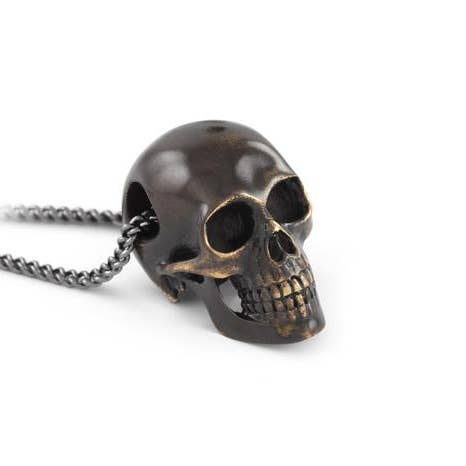 Lost Apostle - Wholesale Pendant/Charm Necklace - Black Skull Necklace - Bronze1