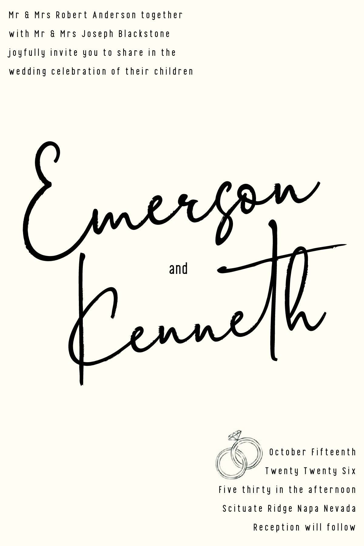 TipsyCards - Wholesale Invitations - Editable Elegant Wedding Invitation1