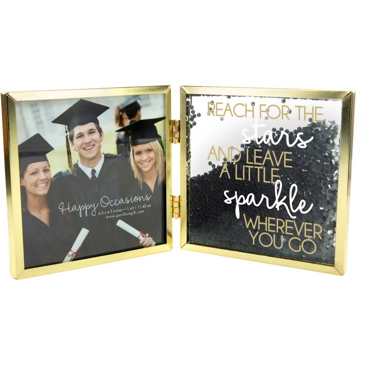 Pavilion - Wholesale Picture Frame - Stars Sparkle - 4.75" Hinged Sentiment Frame