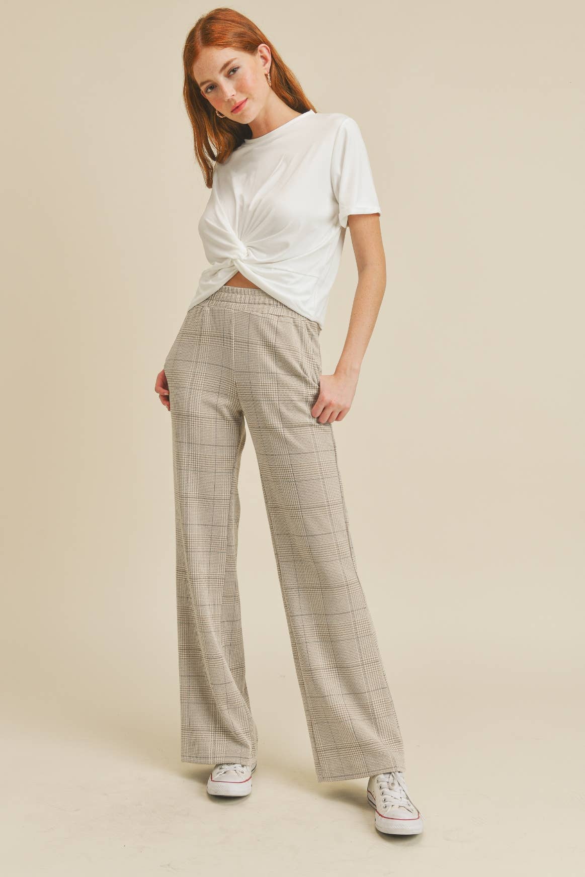 IT1001 Lovely Twisted Knot T-Shirt Off White Neutral for wholesale on Faire10