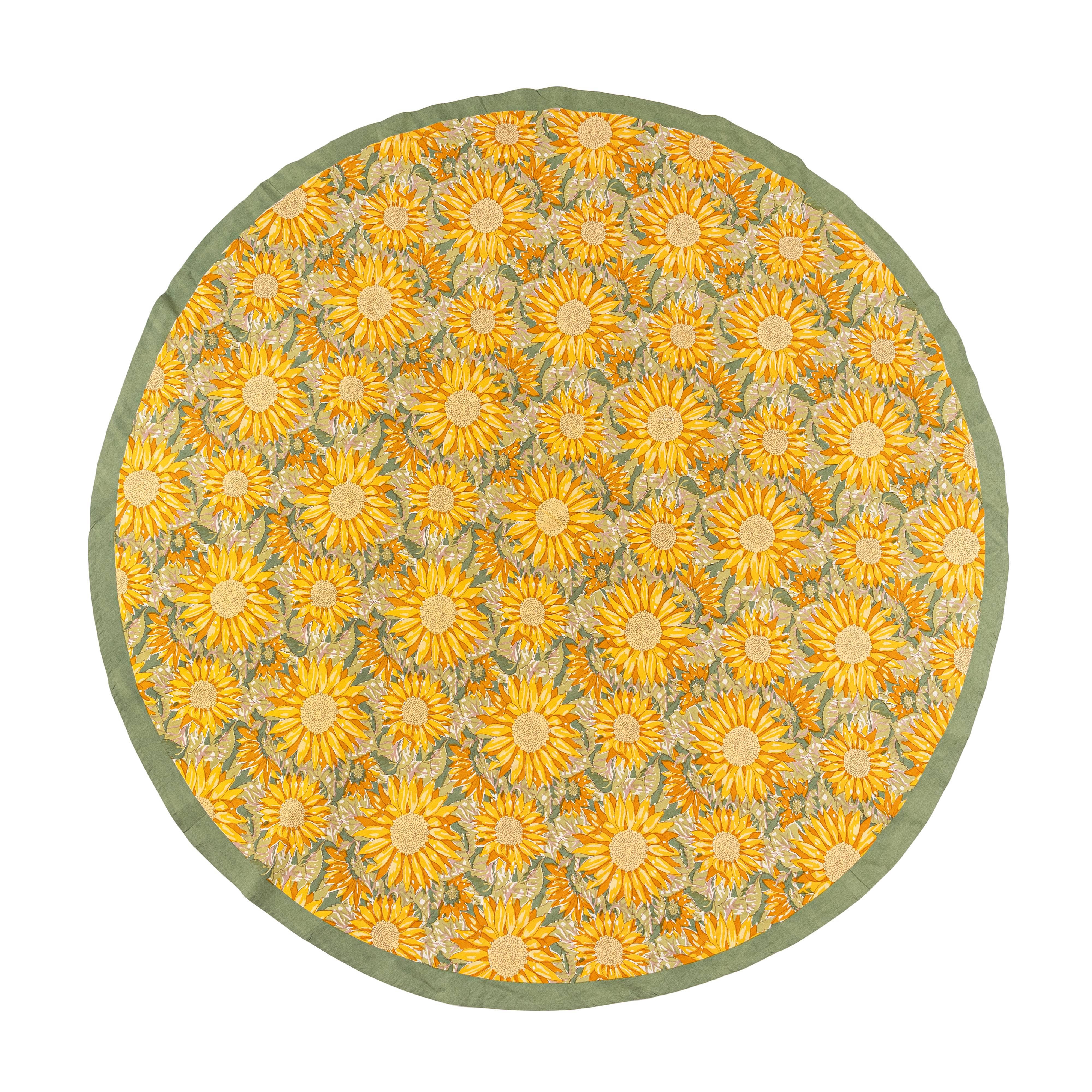 Couleur Nature - Wholesale Tablecloth - Sunflower Yellow& Green | French Tablecloths8