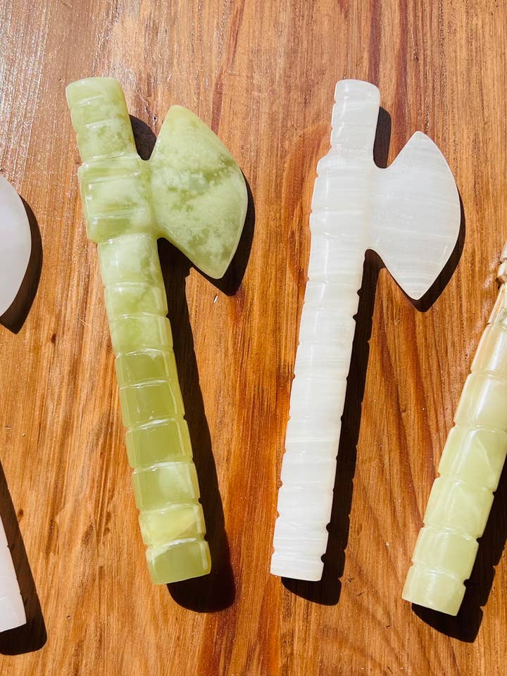 Crystal Onyx Battle Axe Crystal Carvings 5 Pc Lot for wholesale by Only Crystals Remain