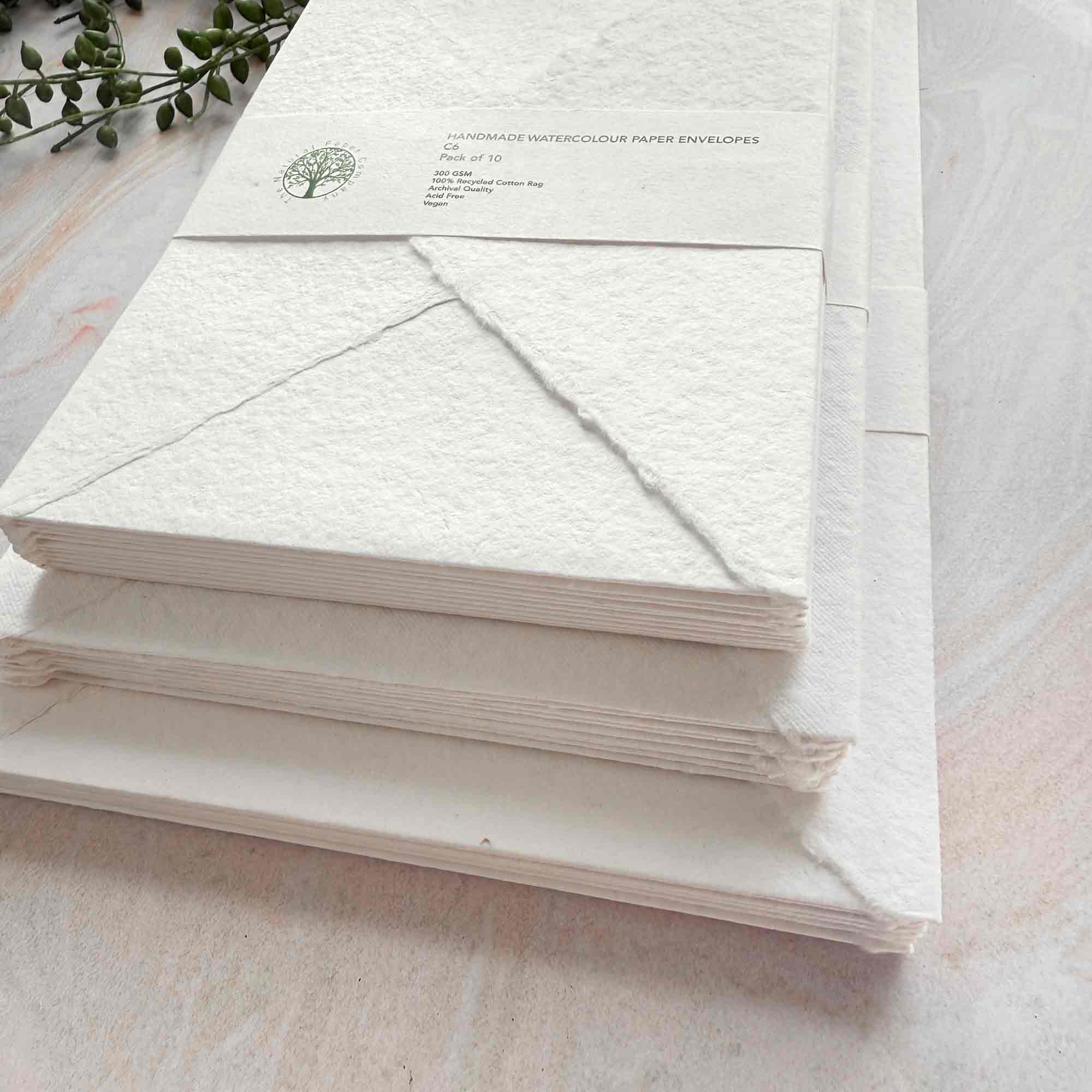 The Natural Paper Company – wholesale Envelopes – Watercolour Paper Envelopes in White | Handmade Envelopes6