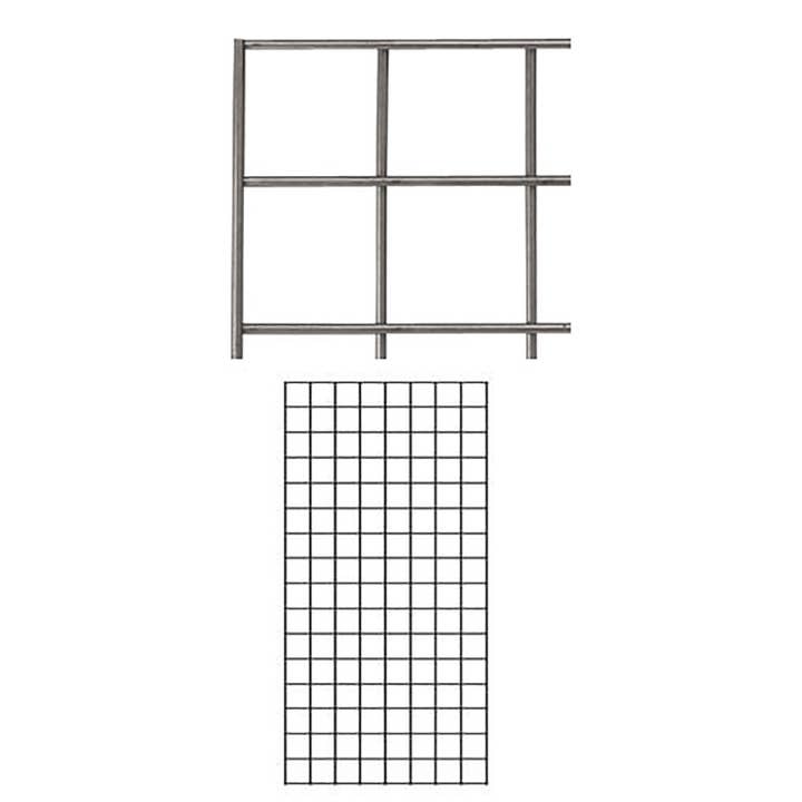 Store Supply Warehouse - Wholesale Retailer Display - Accessories - Boutique 2' X 4' Wire Grid Panel - Raw Steel